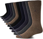 Nautica Mens Dress Socks - 10 Pack Breathable Stretch Crew-Length Work Socks for Men for Business Formal Wear (Sizes: 6-12.5)