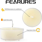 36 Count Pure Beeswax tealight Candles Bulk -Small Beeswax Candle Natural Scent Organic Smokeless Candle - Off White