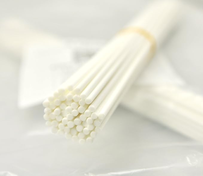 100 Pieces Fiber Reed Diffuser Replacement Refill Sticks (12" x 3mm, White)