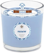 Root Candles Seeking Balance Wood Wick Spa Candle Aromatherapy Candles, 12-Ounce, Renew: Sea Cypress & Cedar Leaf