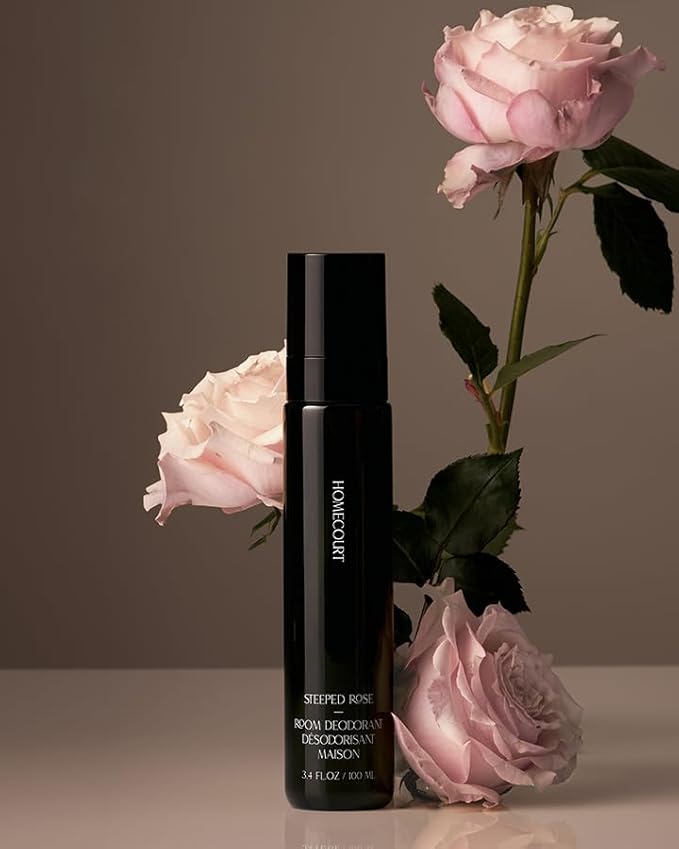 Homecourt Room Deodorant, Natural Room Spray, Fine Fragrance of Rose & Vanilla, For Kitchen, Bathroom & more, Clean Formula, Steeped Rose, 3.4 oz