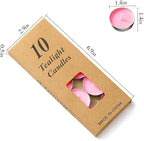 Colored tealight Candles Handmade Organic Tea Lights Set of 10pack Small red Candles 1.5-2 Hours Burn Tea Lights for Valentine's Day, Birthday, Votive Parties ，Home Decoration (White)