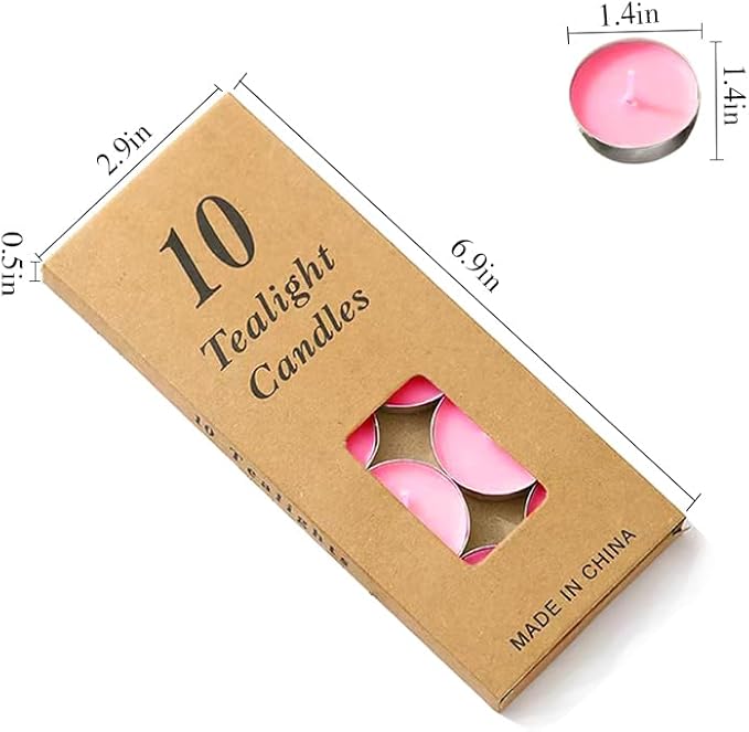 Colored tealight Candles Handmade Organic Tea Lights Set of 10pack Small red Candles 1.5-2 Hours Burn Tea Lights for Valentine's Day, Birthday, Votive Parties ，Home Decoration (White)