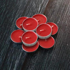 10 Pack Tea Candles Wedding Party and Home Decoration Votive Parties Tealight Small Wishing Bulk with 1.5-2 Hours Extended Burn Time Mini for Birthday Emergency Family (Red)