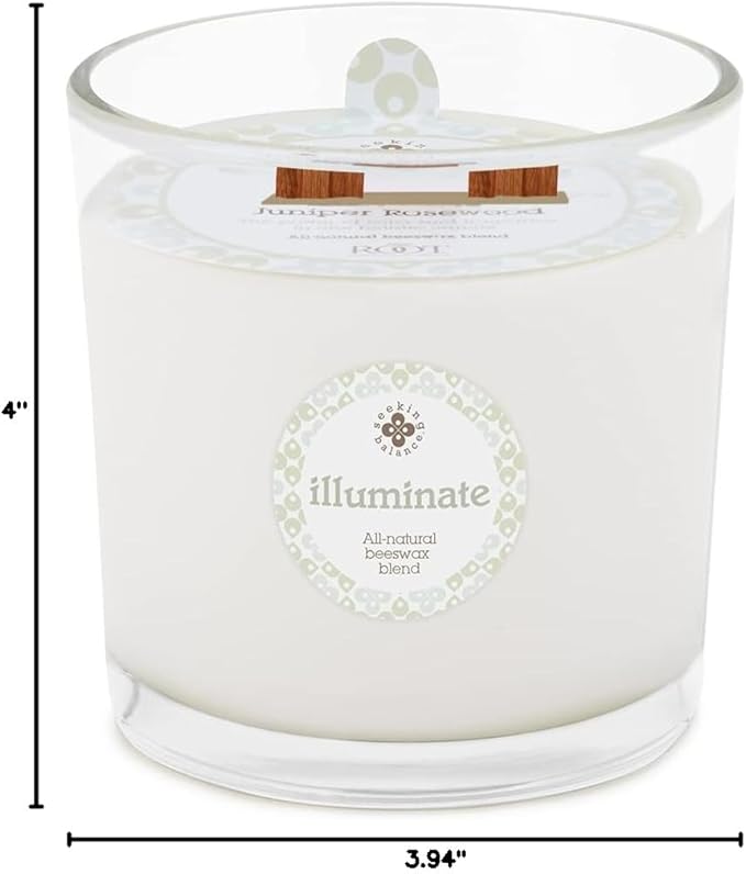 Root Candles Seeking Balance Wood Wick Spa Candle Aromatherapy Candles, 12-Ounce, Illuminate: Juniper Rosewood