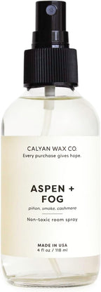 Calyan Wax Co. Non Toxic Room Spray, Aspen + Fog Air Freshener, Non Aerosol Natural Room Mist, Aromatherapy Spray with Essential Oils, 4fl oz