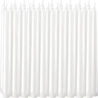 30 Pack of 10 Inch White Unscented Taper Candles-8 Hour Long Burning Dripless Table Candles for Wedding, and Home Decoration