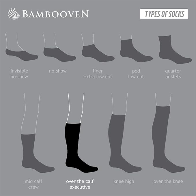 Men’s Dress and Trouser Socks – Premium Rayon Made From Bamboo, Crew Socks (6 pair + Gift box)