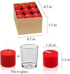 9 Packs Red Votive Candles, Small Unscented 1.5 Inch Diameter Wax Candles for Christmas Valentine's Day Wedding, Party, Table, Holiday & Home Decoration - 8 Hours Burn Time (1.5" W x 1.25" H)