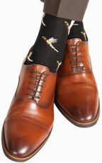 Trafalgar Men's Birds of a Feather Mercerized Cotton Mid-Calf Socks