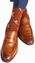 Trafalgar Men's Birds of a Feather Mercerized Cotton Mid-Calf Socks