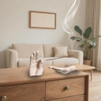 Hand Statues Incense Holder - Incense Burner Ash Catcher, Handcrafted Incense Stick Holder with Ash Catcher, Artisan Incense Burner for Meditation & Yoga (White)