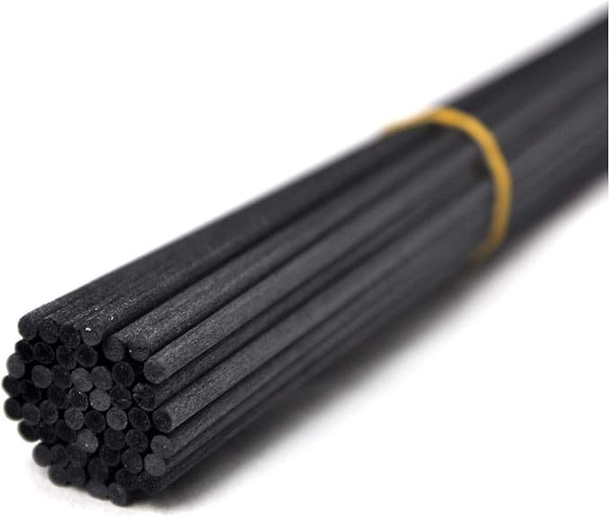 50 Pieces Fiber Reed Diffuser Replacement Refill Sticks for Aroma Fragrance (Black, 12" x3.5mm)