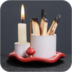 Mushroom Ceramic Incense Holder Set,4-in-1 Design for Sage, Palo Santo, Incense Sticks Candles,Red Ceramic Ash Catcher Tray for Mess-Free Meditation, Yoga and Home Decor