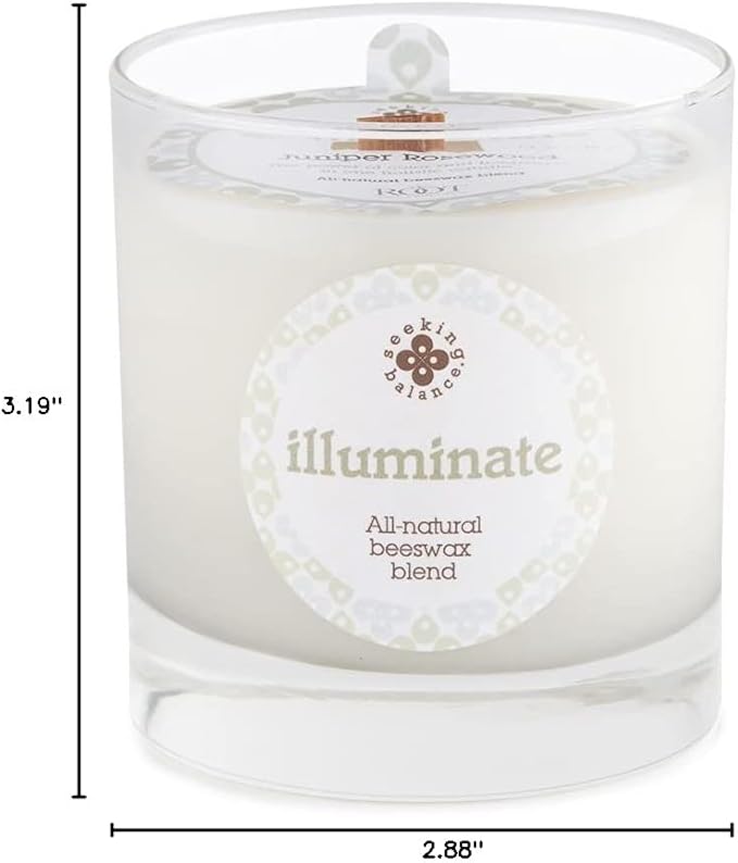 Root Candles Scented Spa Candles Seeking Balance® Handcrafted Wood Wick Aromatherapy Candle, 5.8-Ounce, Illuminate: Juniper Rosewood
