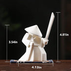 LYART Tea Pet Warrior Statue Figurine Tea Ornament Accessories Cute Kung Fu Tea Decoration Gift for Tearoom Home Office Children's Day Gift for Tea Lover (White1 and White2)