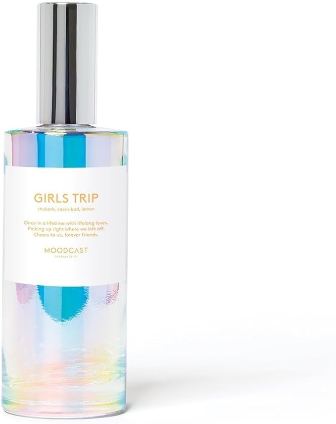 Moodcast Girls Trip Luxury Room and Linen Spray – Air Freshener & Room Spray for Bedding Fabric & Home – Lemon, Rhubarb & Cassis Bud, Clean Fragrance, Paraben Free, Sulfate Free – 3.4oz