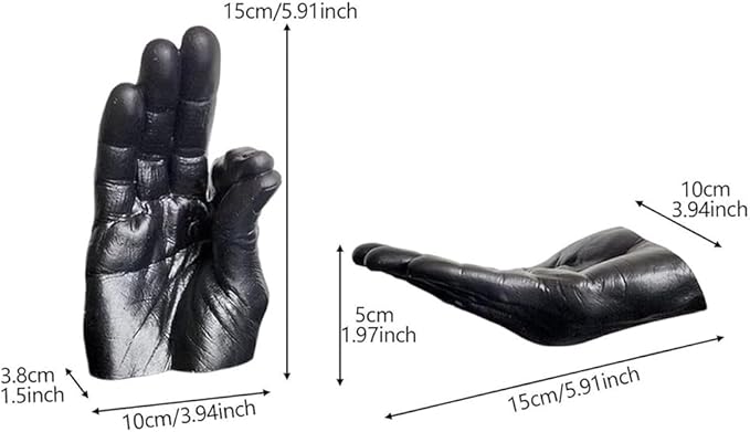 Hand Statues Incense Holder - Incense Burner Ash Catcher, Handcrafted Incense Stick Holder with Ash Catcher, Artisan Incense Burner for Meditation & Yoga (Brown)