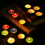 Colored tealight Candles Handmade Organic Tea Lights Set of 10pack Small red Candles 1.5-2 Hours Burn Tea Lights for Valentine's Day, Birthday, Votive Parties ，Home Decoration (Red)