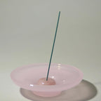 LIULI Glass & JadeIncense Holder, – Glass Ceramic Stick Burner for Meditation, Aromatherapy,The Minimalist Design Burner for Stick Incense (Pink Base Pink Insert)