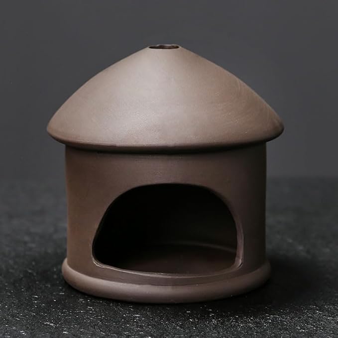 Palo Santo Holder, Sage and palo Santo Stick Burner Holder, Chiminea Incense Holder, Handmade Ceramic Smudge Bowl, Ash Catcher with mini Chimney, for Energy Cleansing, Yoga, Meditation Relaxation