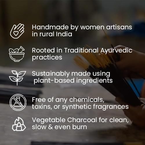 Classic Incense Set (10") – Incense Pack of 6 & Burner – Includes 1 Pack Each of Lavender, Frankincense, Orange Blossom, Lotus, Sandalwood & Rose – 12 Sticks per Pack