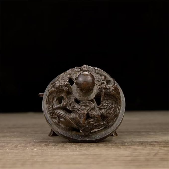 Incense Burner Chinese Incense Holder Brass Incense Burner Zen Copper Incense Burner Antique Style Home Office Fengshui Decor 3 * 3 * 3.4IN 0.8LB