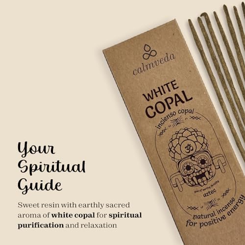 White Copal Incense Sticks Mexico - (40+ Sticks) Thick, Natural Resin Incense & Clean Charcoal Free Made from Upcycled Flowers | Sweet Smelling Spiritual Incense for Purification (Incienso De Copal)…
