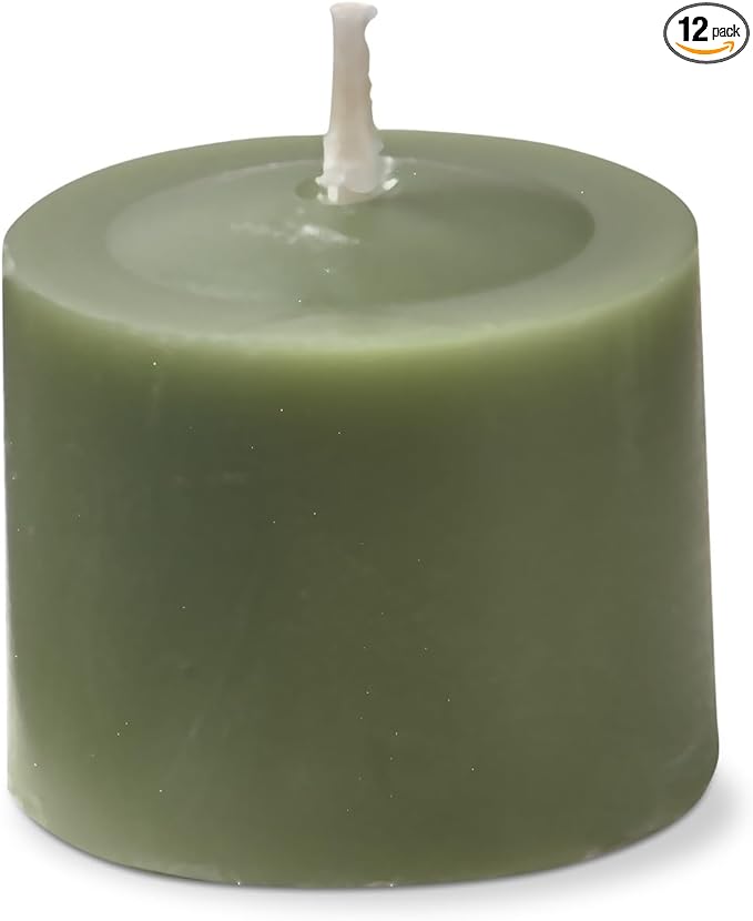 tag Color Studio Votive Candles Set of 12 Olive Green Smokeless Paraffin Wax Burn Time 5 Hrs. Votive Olive Green