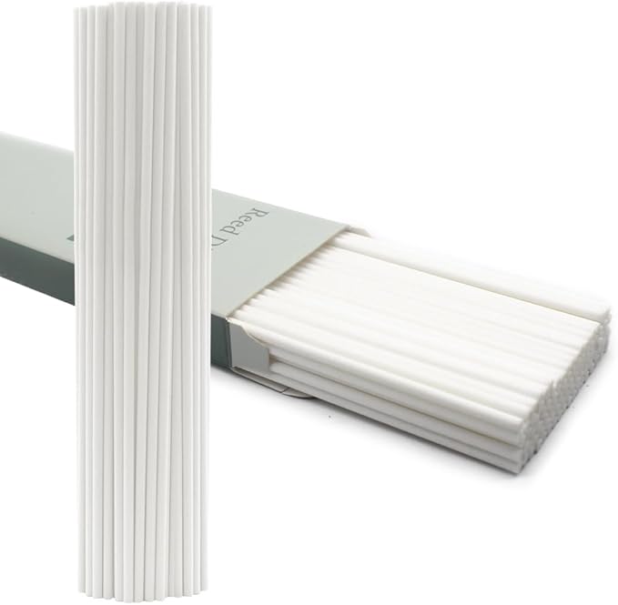 100PCS Reed Diffuser Sticks, 12 Inch Rattan Fiber Sticks Essential Oil Aroma Diffuser Sticks,Long-Lasting Diffuser Replacement Sticks (White)