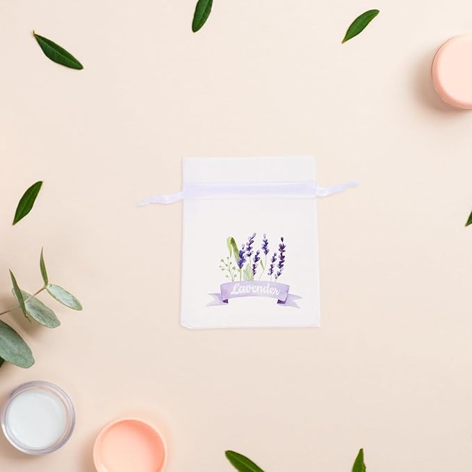 ABOOFAN 20pcs Empty Lavender Sachet Bags Organza Gauze Bags Small Drawstring Jewelry Pouches Party Favor Candy Bags