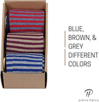 Pierre Henry Over the Calf Socks for Men (3 pairs) | Cotton Over the Calf Dress Socks | Long Socks Designed to Stay up 12+ hr