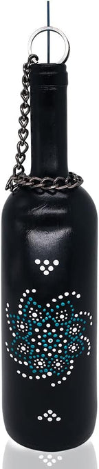 Sermo Glass Smoking Bottle Incense Holder Burner (Mandala Cosmic - Black)