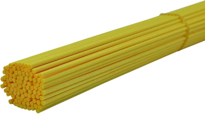 100 Pieces Fiber Reed Diffuser Replacement Refill Sticks (12" x 3mm, Yellow)