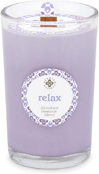 Root Candles Seeking Balance Wood Wick Spa Candle Aromatherapy Candles, 8-Ounce, Relax: Geranium Lavender