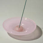 LIULI Glass & JadeIncense Holder, – Glass Ceramic Stick Burner for Meditation, Aromatherapy,The Minimalist Design Burner for Stick Incense (Pink Base Pink Insert)