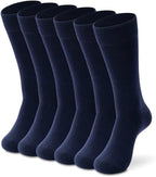 LIXIA Men's Thin Merino Wool Socks, Cozy Winter Warm Breathable Mid-calf Casual Dress Liners 3/6 Pairs Pack