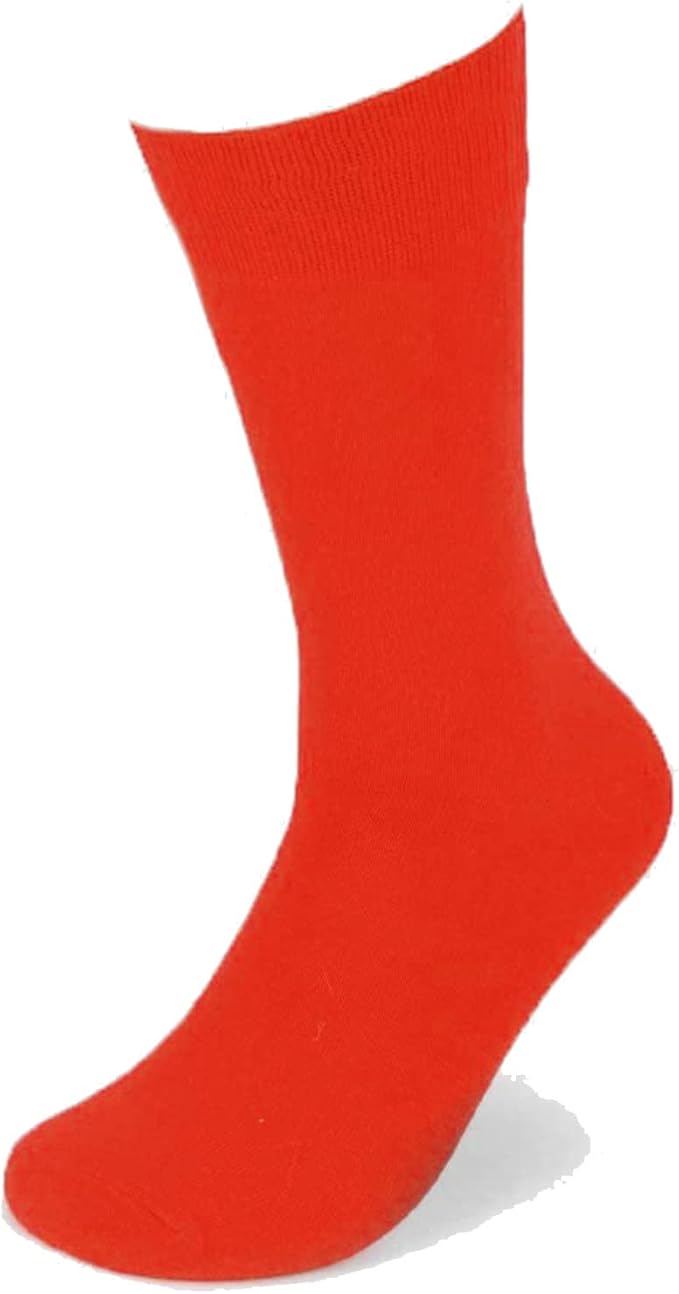 Feraricci Solid Color Casual Dress Socks for Men - Colorful & Comfortable Crew Socks