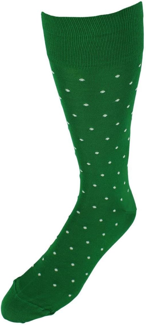 Trafalgar Men's Leo Polka Dot Mercerized Cotton Mid-Calf Socks