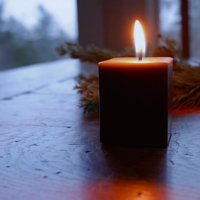 Candlestock Real Bayberry Square Votive Candle Pack - Pure Bayberry & Beeswax Blend - Pack of 4 Natural Square Votive Candles - No Fragrance Added