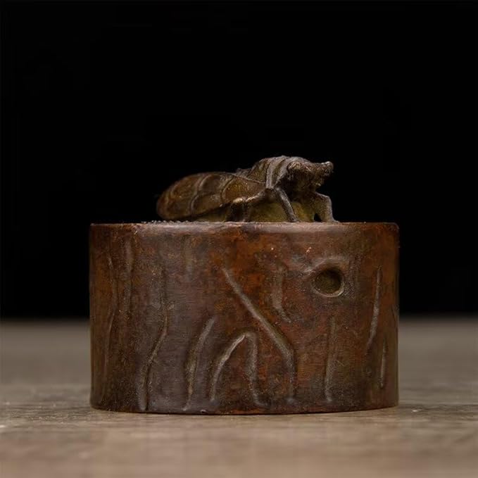 Incense Burner Chinese Incense Holder Brass Incense Burner Zen Copper Incense Burner Antique Style Home Office Fengshui Decor 2.6 * 2.6 * 2.2IN 0.7LB