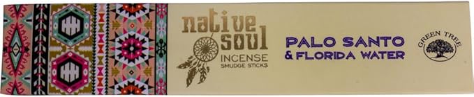 Native Soul Incense Smudge Sticks, Pack of 12, 15 Grams, Palo Santo and Florida, Brown, 73104