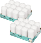 BOLSIUS White Pillar Candles - 2.7x5.1 Inches - 2 Packs = Total 24 Candles - 43+ Hours - Premium European Quality - Consistent Smokeless Flame - Unscented Dripless Pillars