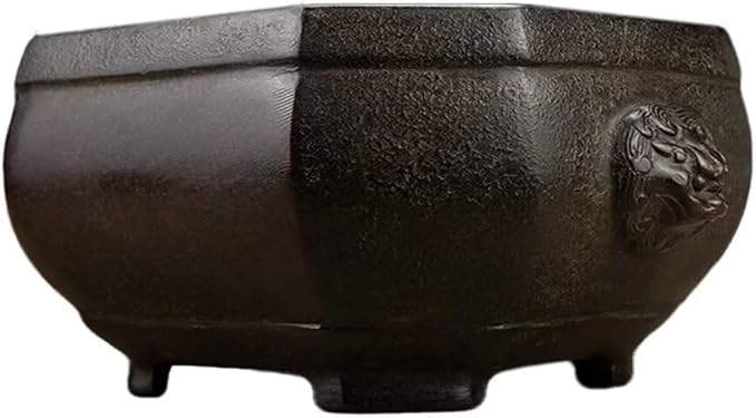 Incense Burner Chinese Incense Holder Brass Incense Burner Zen Copper Incense Burner Antique Style Home Office Fengshui Decor 7.7 * 6.5 * 3.5IN 5.5LB