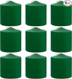 9 Packs Green Votive Candles, Unscented Small Votives for Wedding, St. Patrick's Day Holiday Party, Home Decoration (8 Hour), 1.5" D x 1.25" H