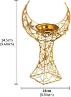 Middle Eastern Moon Shaped Metal Incense Burner Arabic Incense Holder Pot Metal Candlestick Candle Stand Stylish Desktop Aromatherapy Furnace for Aromatherapy Yoga Spa Home Decor