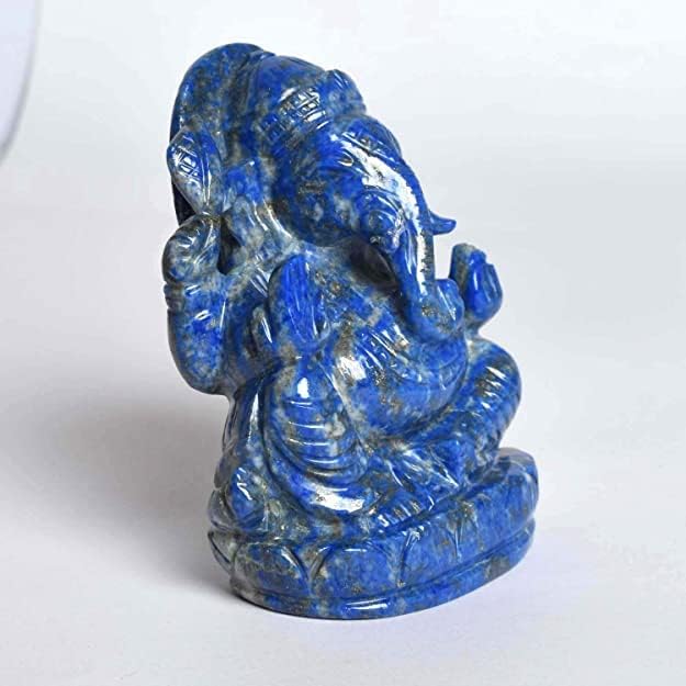 REAL-GEMS Lapis Lazuli Ganesha Statue Approximately 2000 Ct. God Ganesh, Ganpati Statue, Lord Ganesha Idol - Gift Item Showpiece…