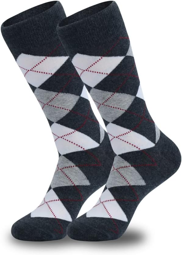 DRASEX Men's Dress Socks Funky Colorful Pattern Cotton Novelty Casual Crew Socks