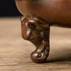 Copper Incense Burner Chinese Brass Incense Burner Kit Traditional Zen Incense Burner Antique Style Office Yoga Home Decor 7.9 * 5.9 * 8.3IN 6.3LB