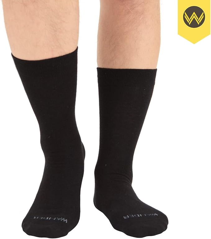 WANDER Men's Dress Socks Cotton Thin Classic Lightweight Socks 6/8 Pairs Solid & Patterned Soft Breathable Socks